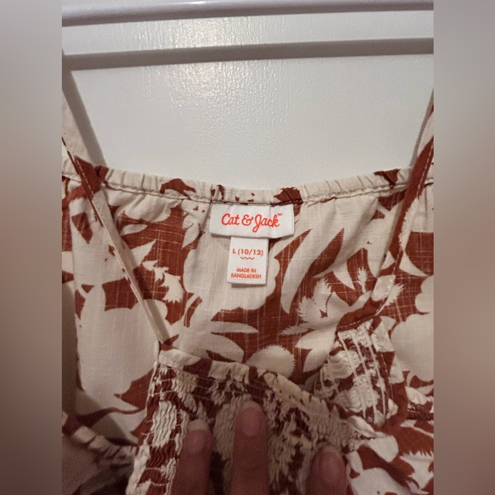 Cat & Jack Brown and Cream Floral Maxi Dress - Picture 3 of 6